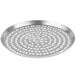 An American Metalcraft 10" super perforated heavy weight aluminum pizza pan with holes.