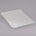 A white rectangular Menu Solutions clear vinyl sheet protector with three holes.