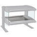 A white Hatco countertop display case with glass shelves.