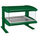 A green Hatco countertop heated zone merchandiser with a glass top.