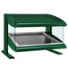 A Hatco Hunter Green heated food warmer with a glass top.