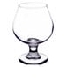 A Libbey brandy glass with a clear base.