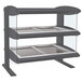A gray granite Hatco countertop heated zone merchandiser with double shelves.