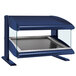 A blue and silver Hatco heated zone countertop display case.