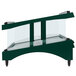 A green and black slanted glass shelf for Hatco Countertop Hot Food Display Warmer.