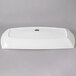 A white rectangular porcelain platter with an embossed design.