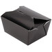 A black Fold-Pak Bio-Pak take-out box with a lid.