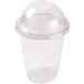 A clear plastic Parfait cup with a dome lid on a white background.