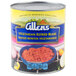 A #10 can of Allen's Vegetarian Refried Beans with a blue label.