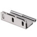 A stainless steel Carlisle Cateraide hinge with two holes.