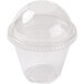A clear Squat Parfait Cup with a Fabri-Kal dome lid on a white background.