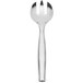 A Sabert silver plastic serving fork with a long handle.