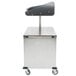 A Lakeside stainless steel vending cart with a black top.