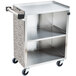 A Lakeside stainless steel utility cart with wheels.