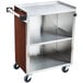 A Lakeside stainless steel utility cart with two shelves and a handle.