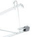 A Metro Smartwall G3 single metal shelf support with a hook on it.