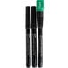 Two Dri Mark counterfeit detector pens with green writing.