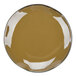 A brown Tuxton Artisan china plate with a white border.