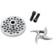 A stainless steel blade and screw set for a Globe CM12 Chefmate #12 meat grinder.