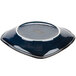 A Tuxton Artisan Night Sky china pasta plate with a white border and silver rim.