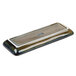 A rectangular TuxTrendz China tray with a shiny surface and a silver and brown design.