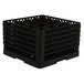 A Vollrath Traex black plastic glass rack with 16 compartments.