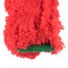 A red Unger Smart Color microfiber washer sleeve with a green scrubber.