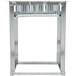 A Lakeside stainless steel rectangular tray rack dispenser with metal rods.