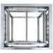 A Lakeside stainless steel glass rack dispenser with metal bars.