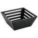 An American Metalcraft black square tapered birch bread basket.