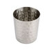 An American Metalcraft hammered stainless steel French fry cup with holes.