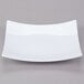 A white Thunder Group square melamine plate with a thin rim.