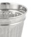 An American Metalcraft mini stainless steel round trash can with a lid.