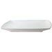 A white rectangular Thunder Group melamine plate with a curved edge.