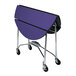 A Lakeside purple folding room service table on wheels.