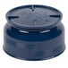 A navy blue Cambro bowl with a lid.