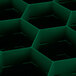A dark green plastic container with hexagons.