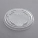 A clear Solo Ultra Clear PET plastic lid with text on it.