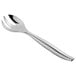 A Visions heavy weight silver plastic serving fork with a long handle.