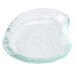 A clear glass 10 Strawberry Street Ocean Clear elliptical dish with a green and white design.