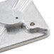 A silver metal Nemco push block guide assembly with a hole in it.