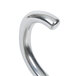 A close-up of a Globe stainless steel spiral dough hook with a curved handle.
