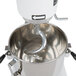 A Globe SP8 mixer with a stainless steel spiral dough hook attachment.