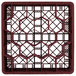 A burgundy Vollrath Traex glass rack with a grid pattern.