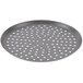 An American Metalcraft round metal pizza pan with perforations.
