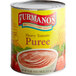 A #10 can of Furmano's tomato puree with a yellow label.