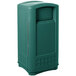 A dark green Rubbermaid Plaza junior container with a side opening door.