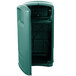 A dark green Rubbermaid Plaza Junior container with a side door open.