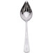 A Mercer Culinary saucier spoon with a silver handle and a tapered spout.