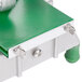 A green and silver Nemco thumb screw for food prep equipment.